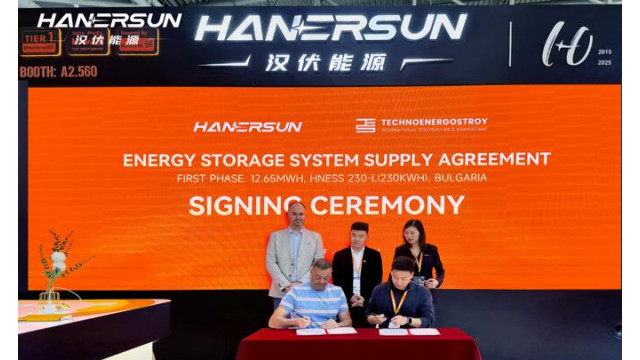 汉伏能源与保加利亚TECHNOENERGOSTROY签订全年供货协议，首批12.65MWh储能系统启动欧盟补贴标杆项目