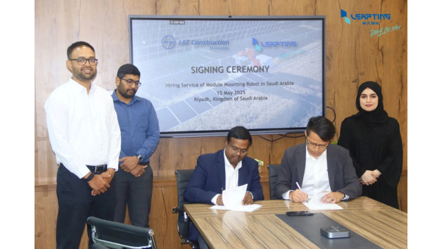 丽天智能与印度L&T达成合作，正式首启中东3.5GW电站机器人组件安装新模式