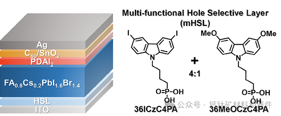新型多功能空穴选择层提高了钙钛矿-有机叠层太阳能电池的效率和耐用性