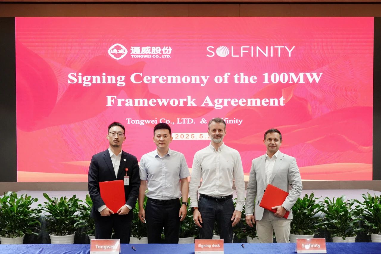 通威与Solfinity签署100MW组件年度框架合作协议