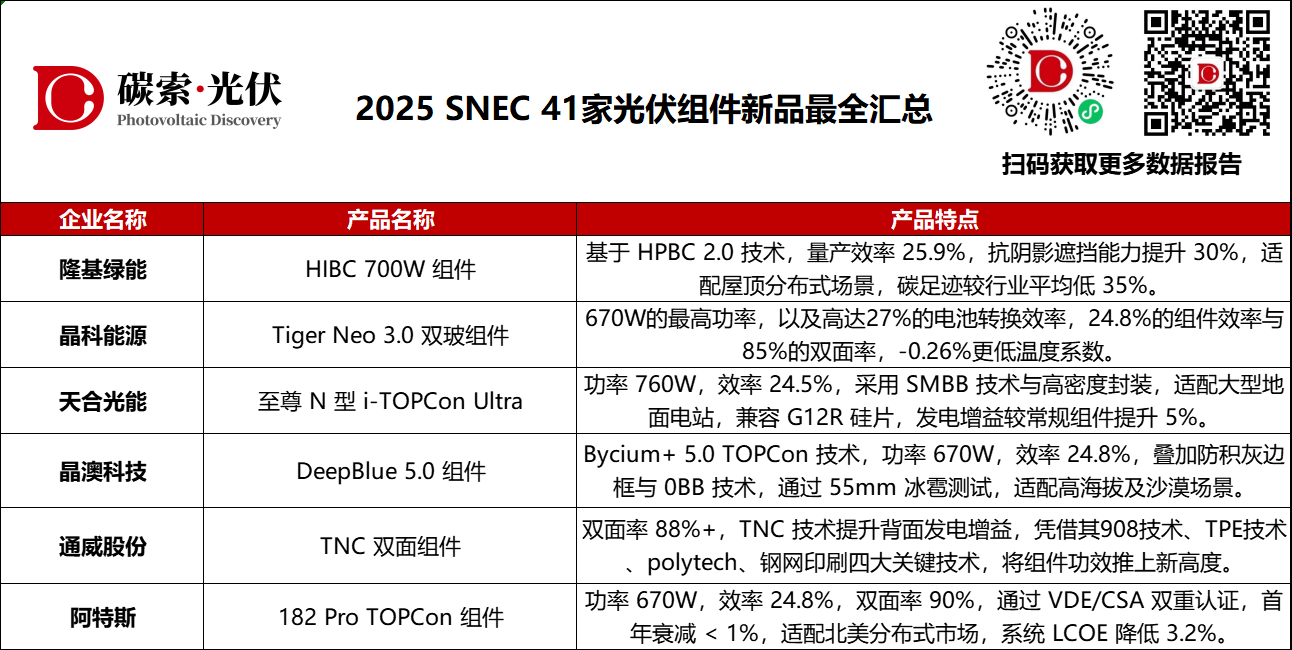 场景化、高效化、差异化，2025 SNEC 41家光伏组件新品大盘点