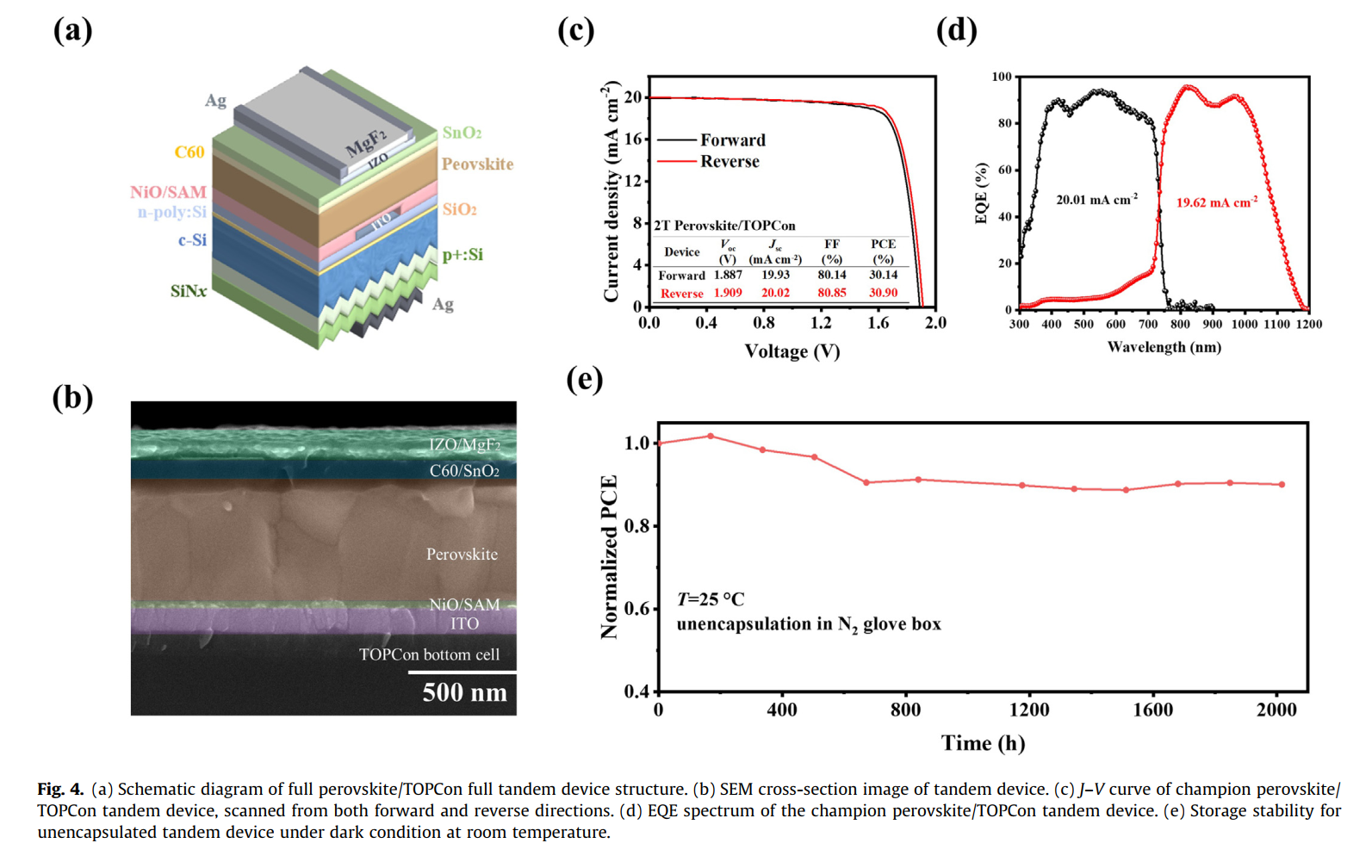 低成本策略突破30%效率：DMSO气相熏蒸提升钙钛矿/硅叠层太阳能电池性能