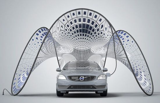 [图]沃尔沃将展示车用折叠式Pure Tension太阳能充电遮阳棚