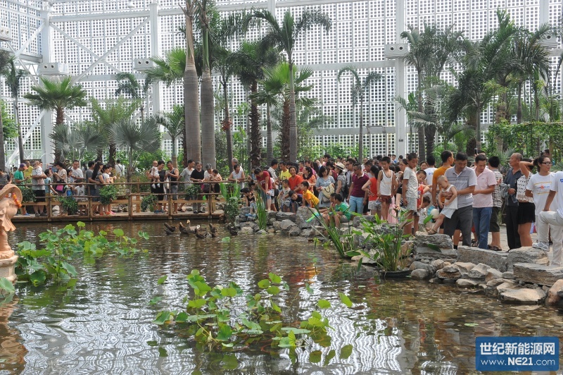 低碳公园外围幕墙由光伏组件铺设而成