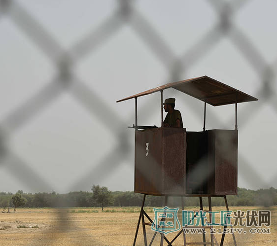 中国光伏发电站在巴基斯坦 光伏板下长出植物(图)