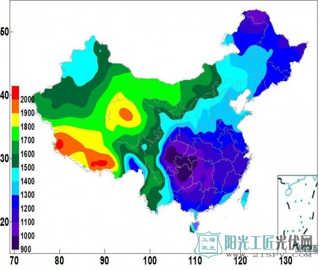 全国太阳能资源谱图