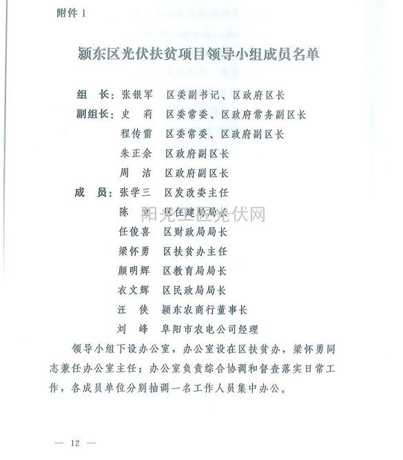 东办秘【2015】33号     关于印发《安徽省颍东区光伏扶贫项目实施方案》的通知