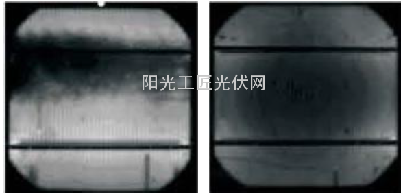 缺陷电池片EL测试照片(黑芯或黑斑片)
