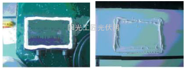 图1(2)错误打胶方式,密封不严,导致漏水
