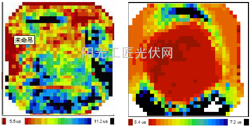 图7 样片1 少子寿命测试 图8 样片2 少子寿命测试