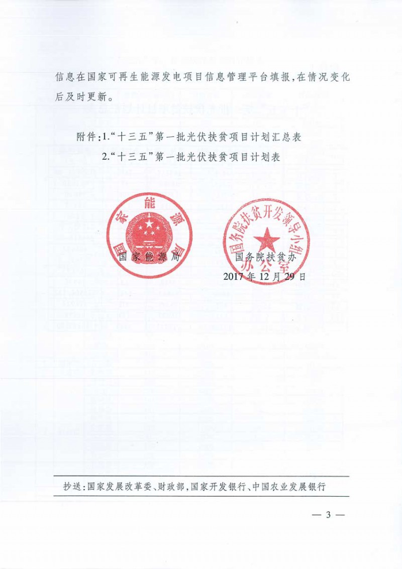 国家能源局、扶贫办印发“十三五”第一批光伏扶贫项目计划 国家能源局、扶贫办印发“十三五”第一批光伏扶贫项目计划