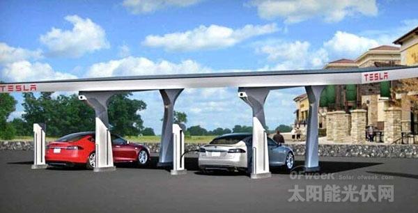 特斯拉的光伏充电站