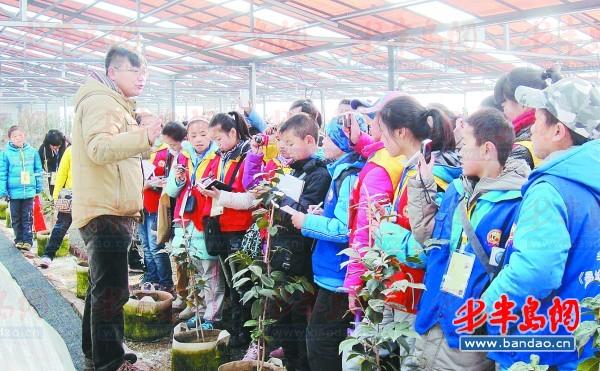 小记者在光伏农业大棚里听工作人员讲述太阳能的应用