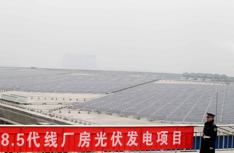 京东方8.5代线的工业厂房屋顶